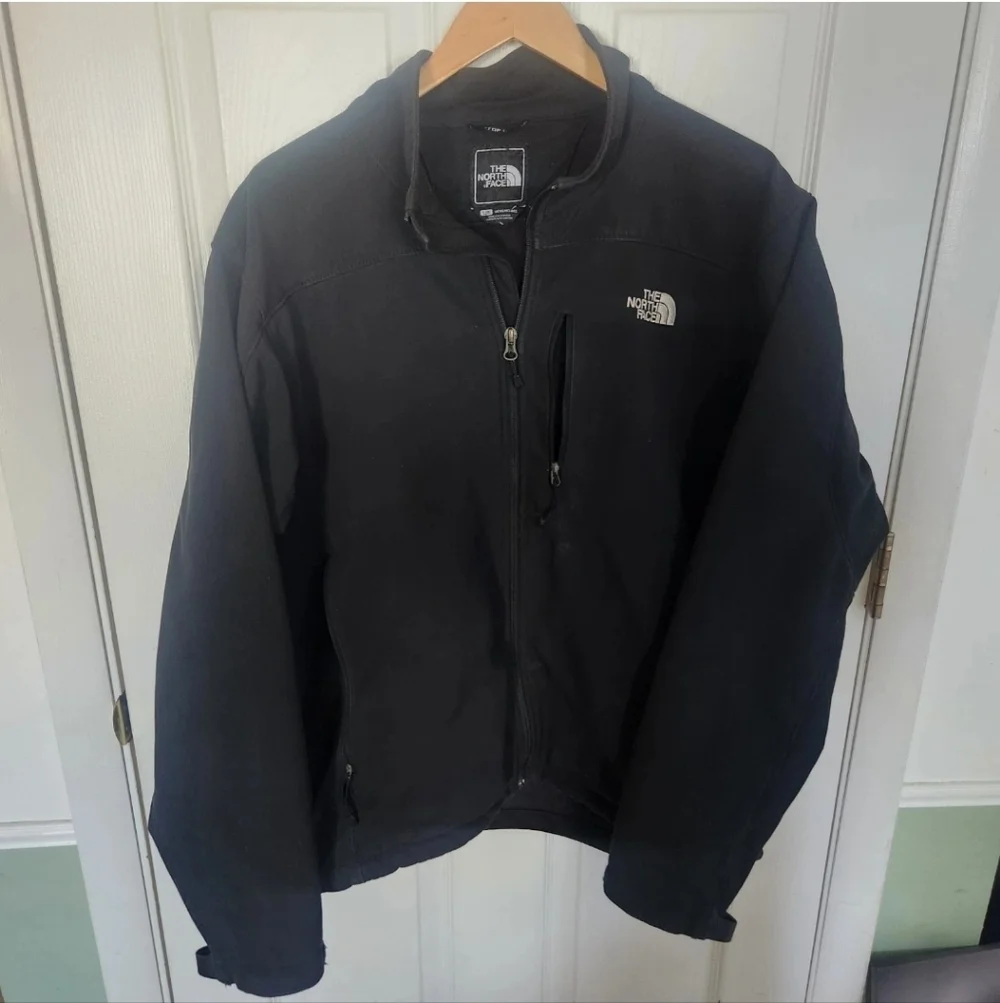 The North Face‎ Mens L Jacket Windwall Black Full Zip Soft Shell Winter Thermal